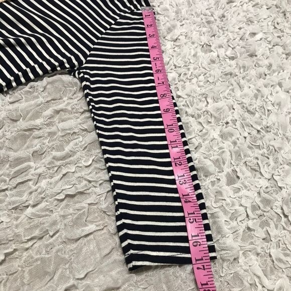 Oboe Navy Blue striped Long Sleeve Hood Stripe Bodycon Dress size M boho beach - Picture 8 of 8